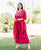 Aaditri Raspberry Red Embroidered and Tiered Dress
