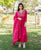 Aaditri Raspberry Red Embroidered and Tiered Dress
