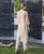 Off White Straight Embroidered  Kurta with Pintuck and Lace Details