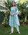 Abia Teal Embroidered and Printed Kurta