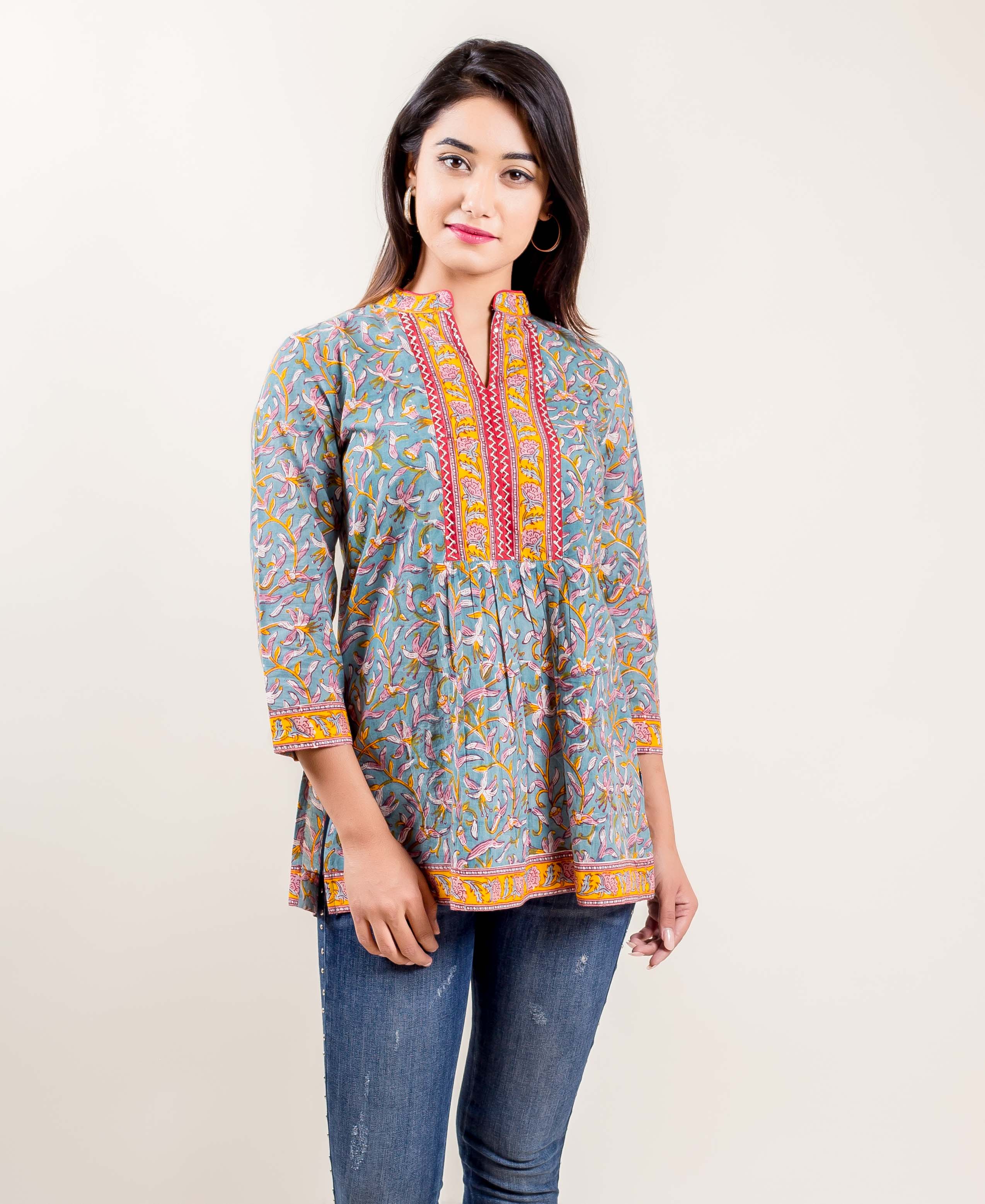 Buy Fabindia OffWhite Cotton Embellished Straight Short Kurti for Women  Online  Tata CLiQ