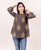 Brown Hand Block Printed Cotton Top with Stitch details