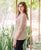 White Block Printed Pintuck Ethnic Top