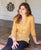 Yellow Button Down Block Printed Shirt