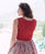 Red Yarn Dyed Crop Top