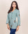 Turquoise Blue Hand Block Printed Pin Tuck Top