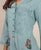 Turquoise Blue Hand Block Printed Pin Tuck Top