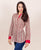 White and Red Hand Block Printed Shirt Top