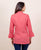 Peach Linen Top with Button down Placket
