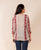 Off White and Maroon Border Printed Top