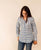 White and Blue Printed Shirt Top