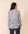 White and Blue Printed Shirt Top