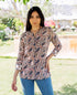 White Paisley Printed Top
