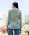 Sea  Green  and Blue Block Printed Shirt Top