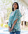 Sea Blue Printed Kaftan Top