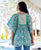 Sea Blue Printed Kaftan Top