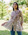 White and Brown Printed Peplum Top