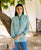 White and Green Hand Block Printed Top
