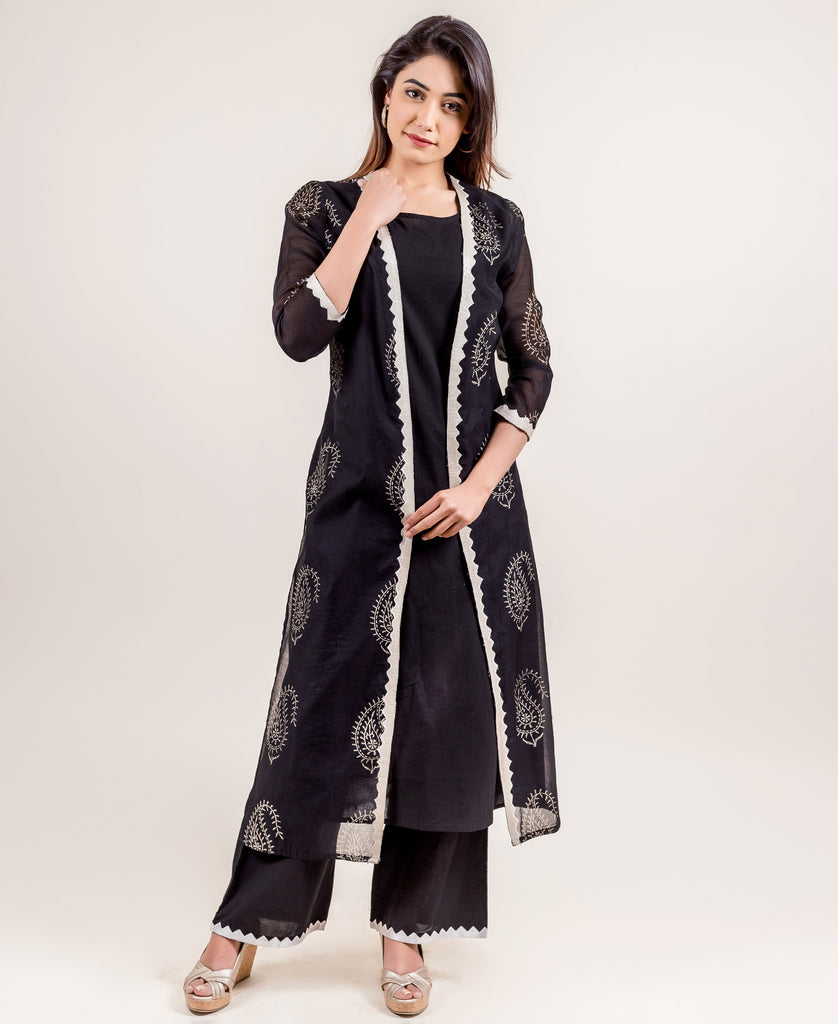 Indo western gowns with jacket discount