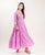 Quarter Sleeved Cotton Pink Tiered Full Length Dresses online shopping