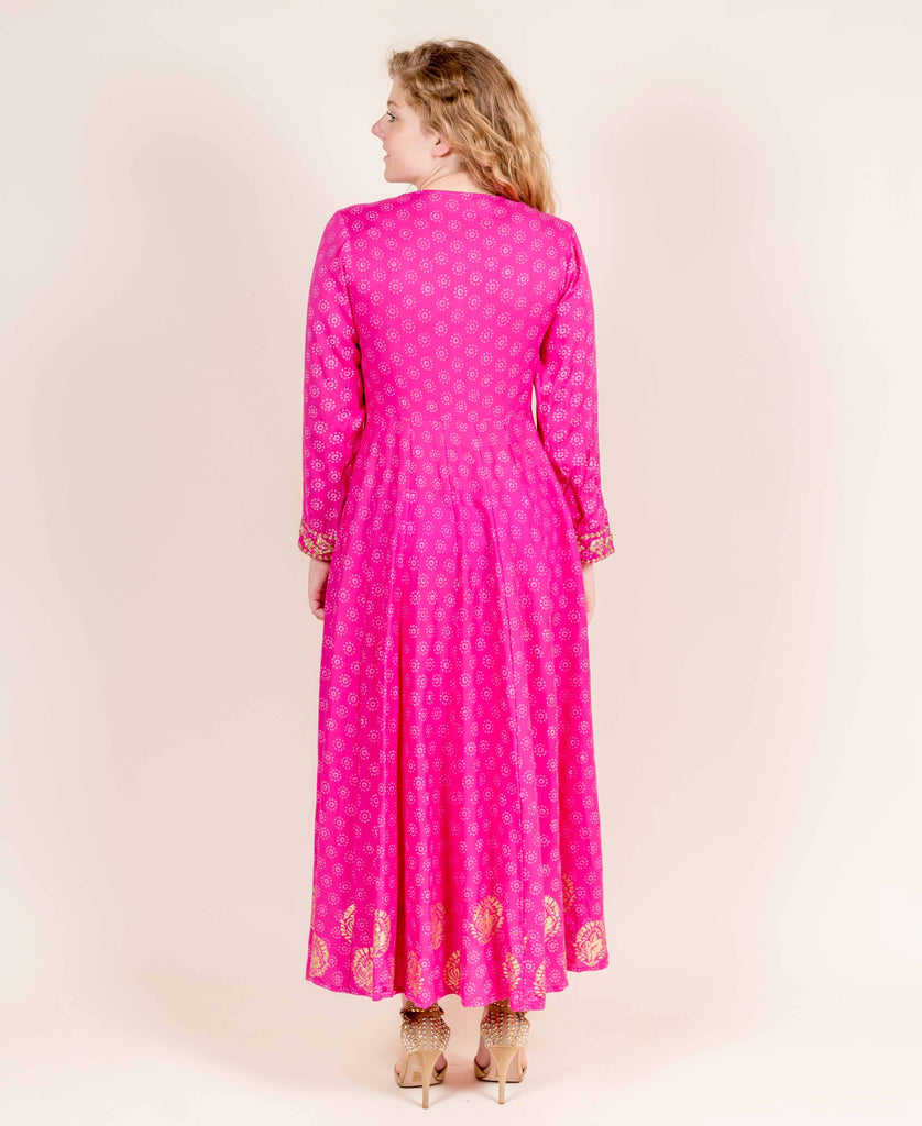 Full Sleeves Rayon long designer embroidered Dresses for women online