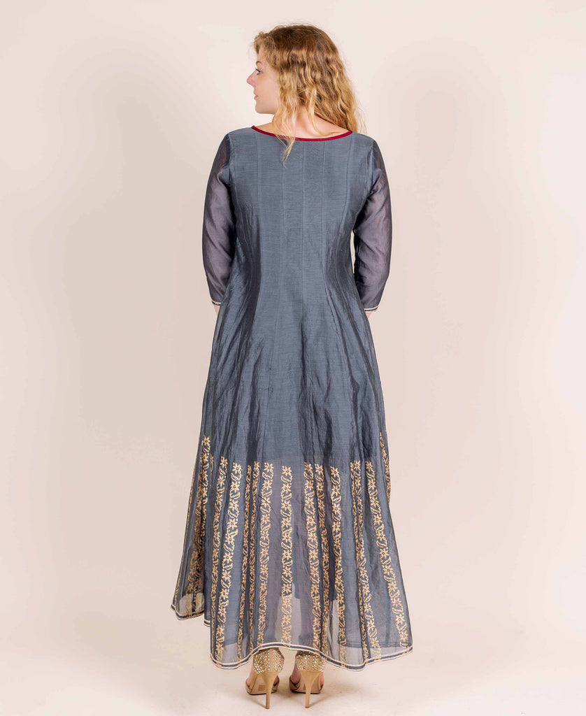 long designer indo western dress for female online shopping