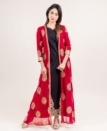 western dress for girls stylish long gown indo western frocks cotton maxi  with jacket top short