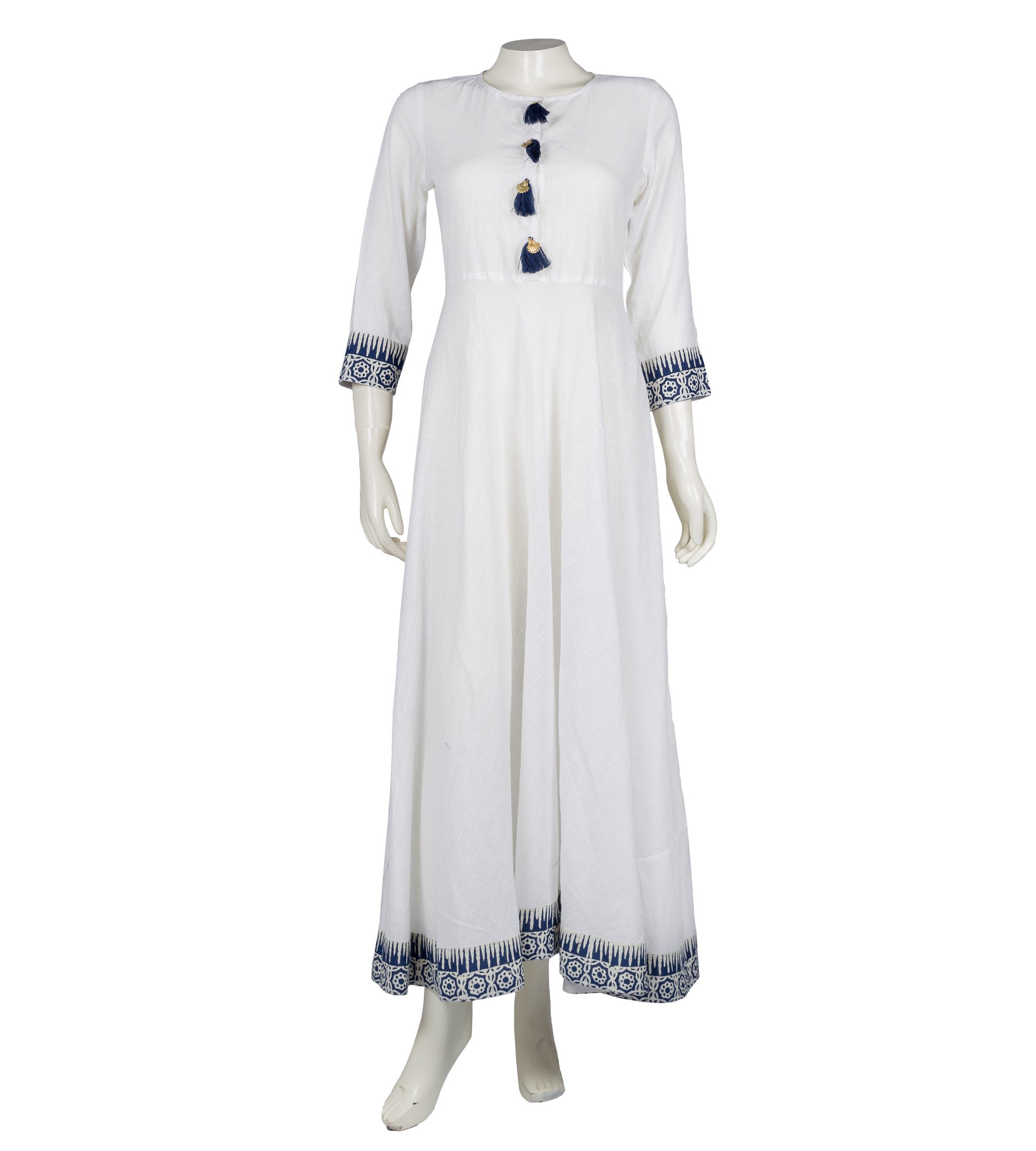 White Long Kurti With Jacket - Absolutely Desi