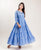 Blue Cotton Tiered Indo Western Style Gown Dresses for women online
