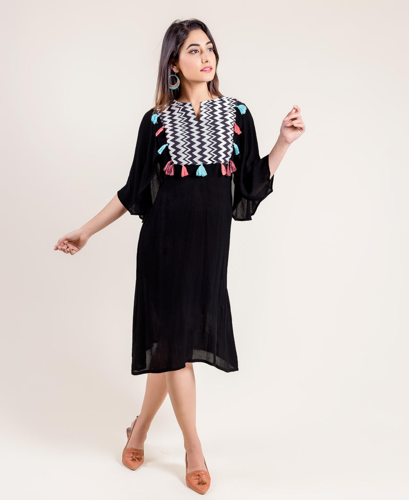 Embroidered Indo Western Style Black Dresses for women online