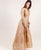Breathtakingly Stunning Gold Printed Full Sleeved Long Designer Gowns for women online